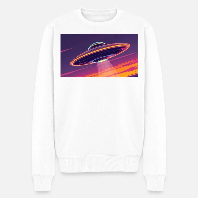 Ufo Frisch - Männer Premium Bio Pullover - Weiß