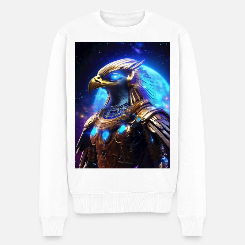 Horus – Le Faucon Céleste - Pull Premium bio Homme - blanc
