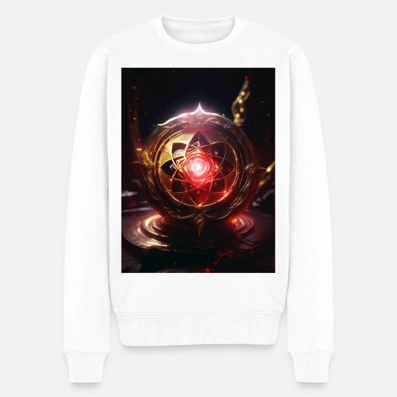 Wurzelchakra – Muladhara: Feuer der Erde - Männer Premium Bio Pullover - Weiß