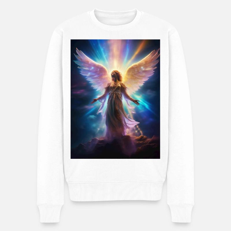 Aufstieg_der_Fluegel_Himmlische_Transformation - Männer Premium Bio Pullover - Weiß