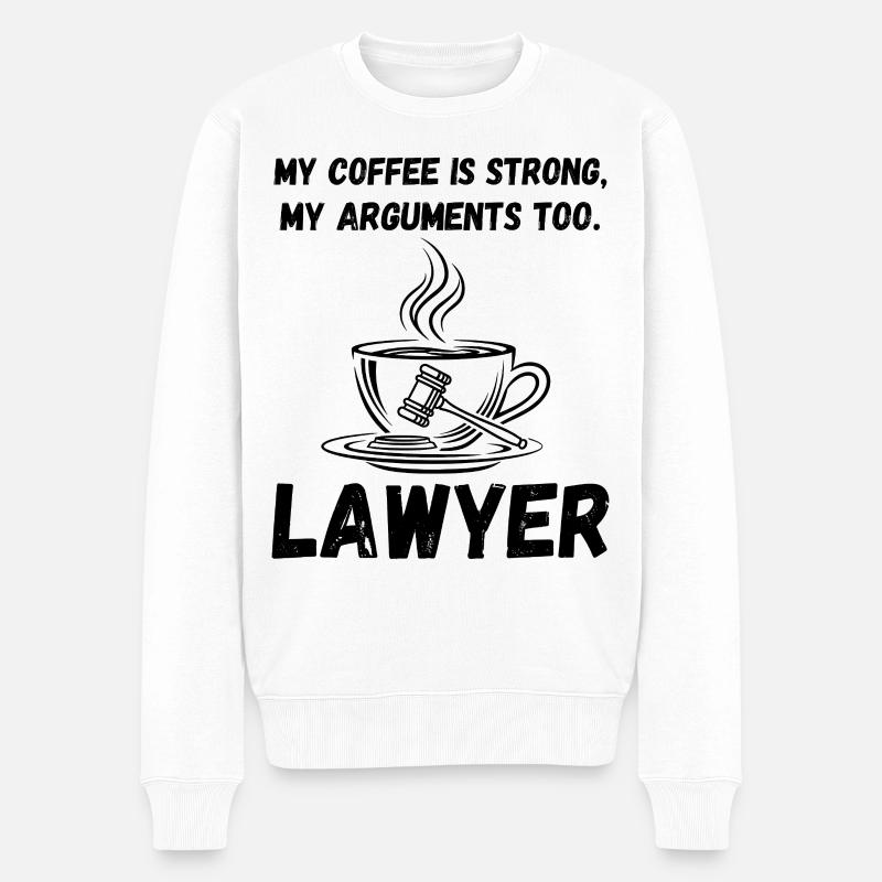 Café fort, arguments aussi – chemise d’avocat - Pull Premium bio Homme - blanc