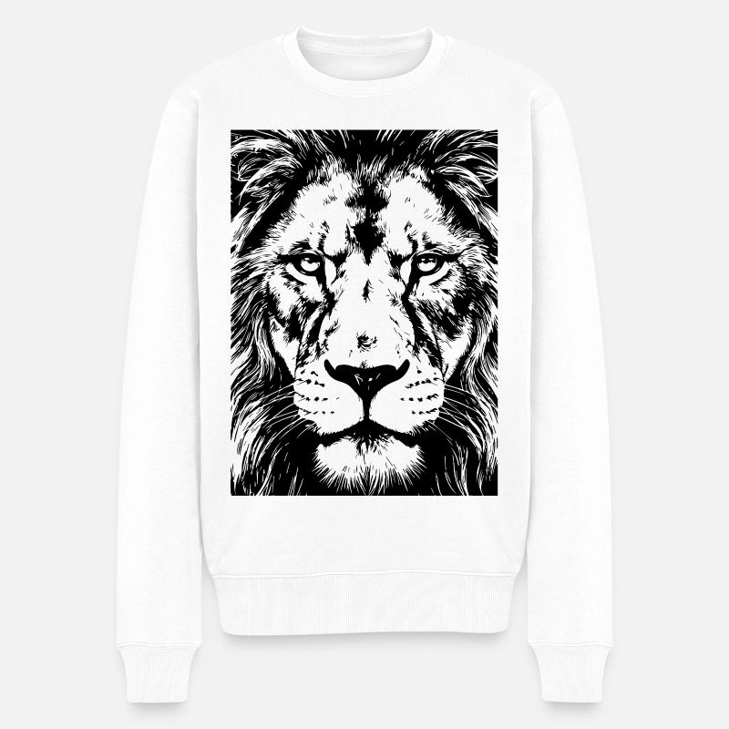 Regard de Lion Intense Puissance - Pull Premium bio Homme - blanc