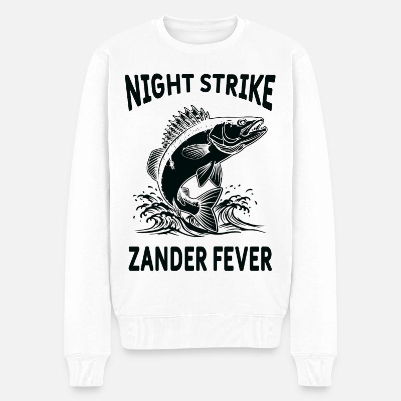 Pêche Rivière Sandre Night Strike - Pull Premium bio Homme - blanc