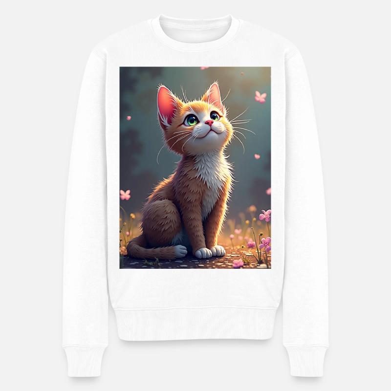 chaton_mignon - Männer Premium Bio Pullover - Weiß