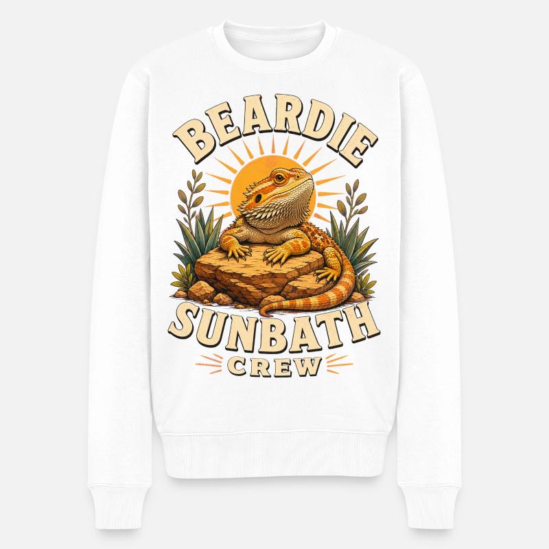 BEARDIE SUNBATH CREW - Männer Premium Bio Pullover - Weiß
