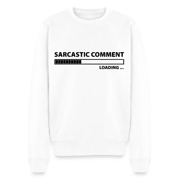 Chargement de commentaires sarcastiques - Pull Premium bio Homme - blanc - Devant - Thijin (182cm)