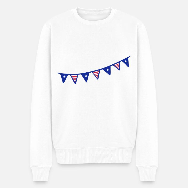 USA Girlande - Männer Premium Bio Pullover - Weiß