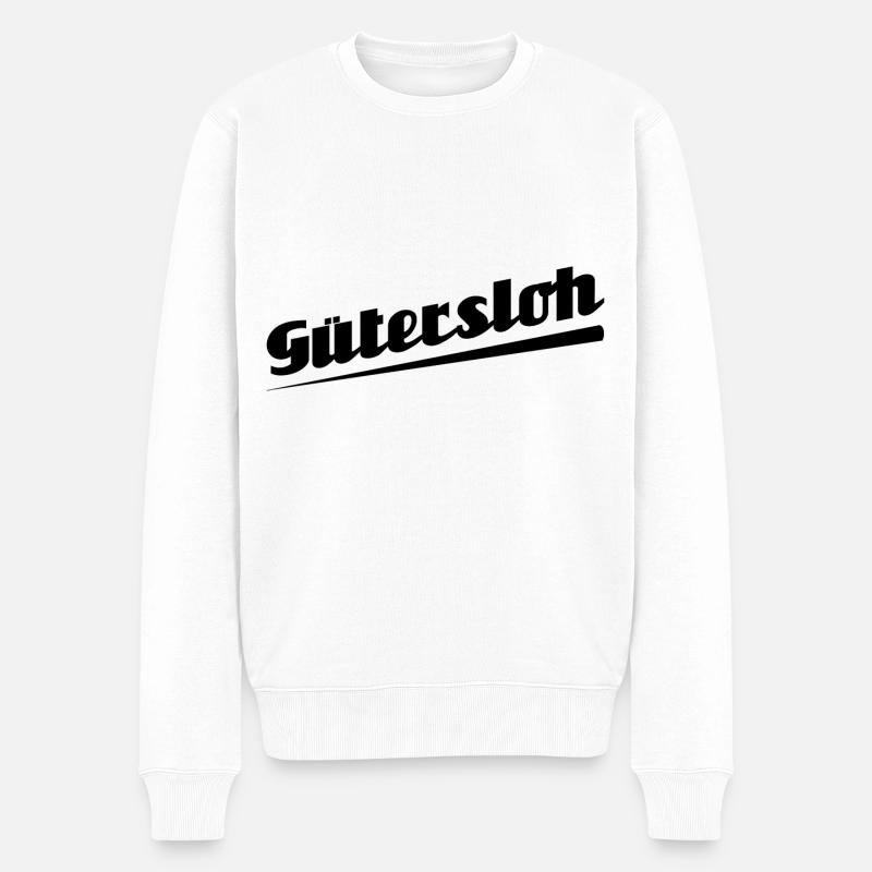 Gütersloh - Textdesign mit Stadtnamen - Männer Premium Bio Pullover - Weiß