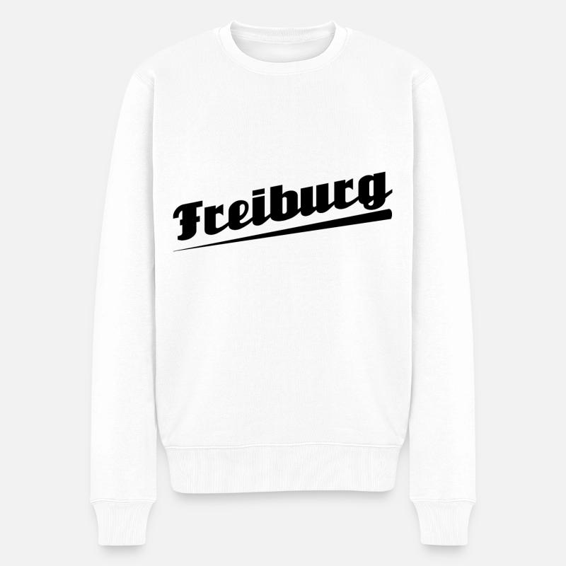 Freiburg - Textdesign mit Stadtnamen - Männer Premium Bio Pullover - Weiß
