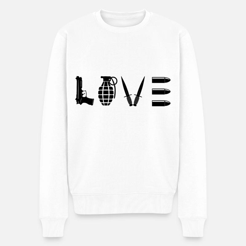 Love Army - Männer Premium Bio Pullover - Weiß