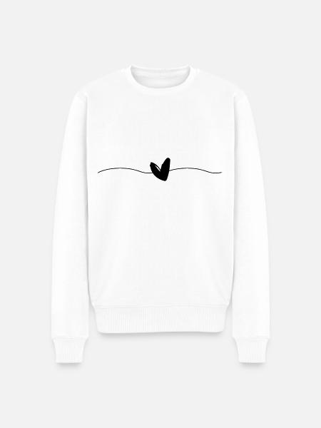 Heart line icon - Men's Premium Organic Jumper - white