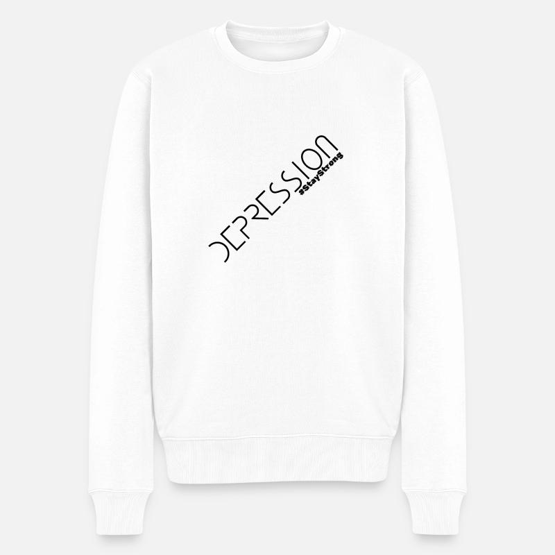 Depression #StayStrong - Männer Premium Bio Pullover - Weiß