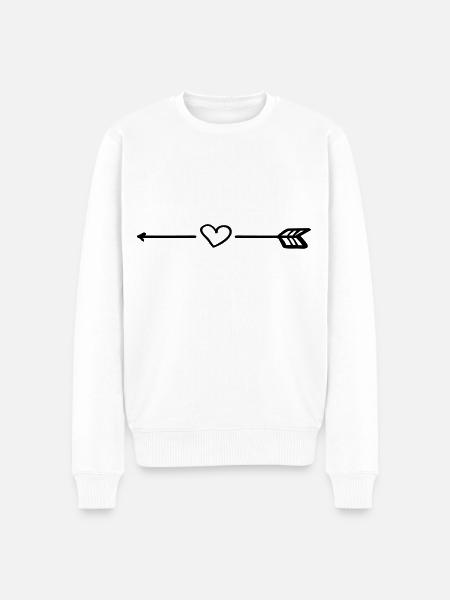 Heart arrow - Men's Premium Organic Jumper - white