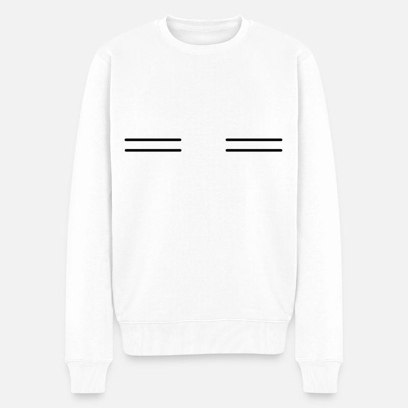Deux doubles lignes - Pull Premium bio Homme - blanc