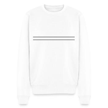 Zwei Striche - Männer Premium Bio Pullover - Weiß - Vorne - Thijin (182cm)