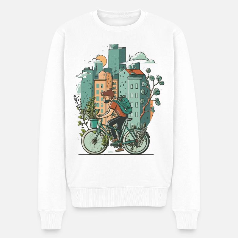 Stadt-Entdecker - Männer Premium Bio Pullover - Weiß
