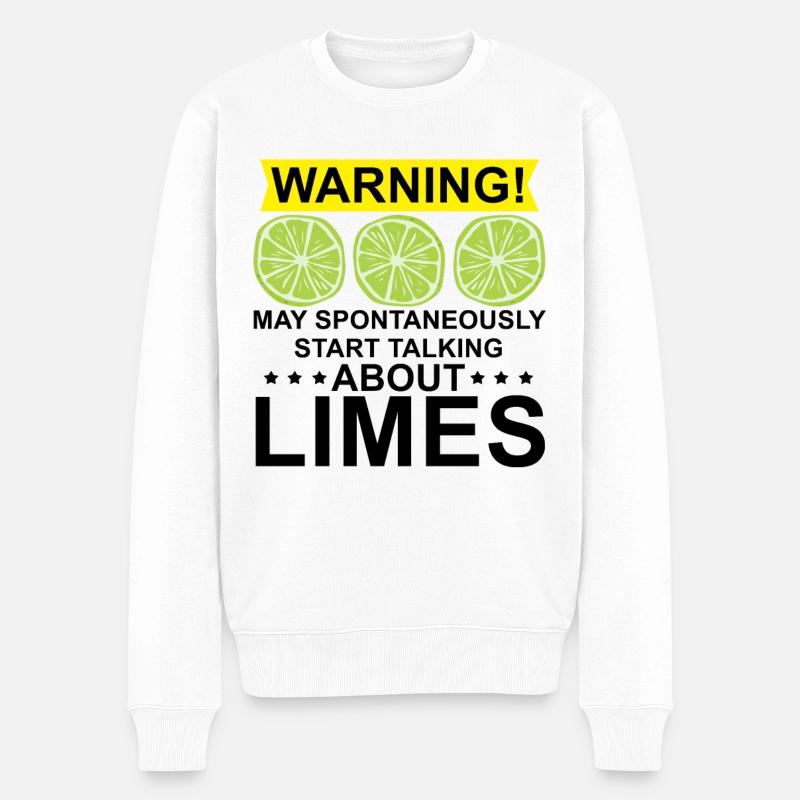 Limette Geschenk - Männer Premium Bio Pullover - Weiß