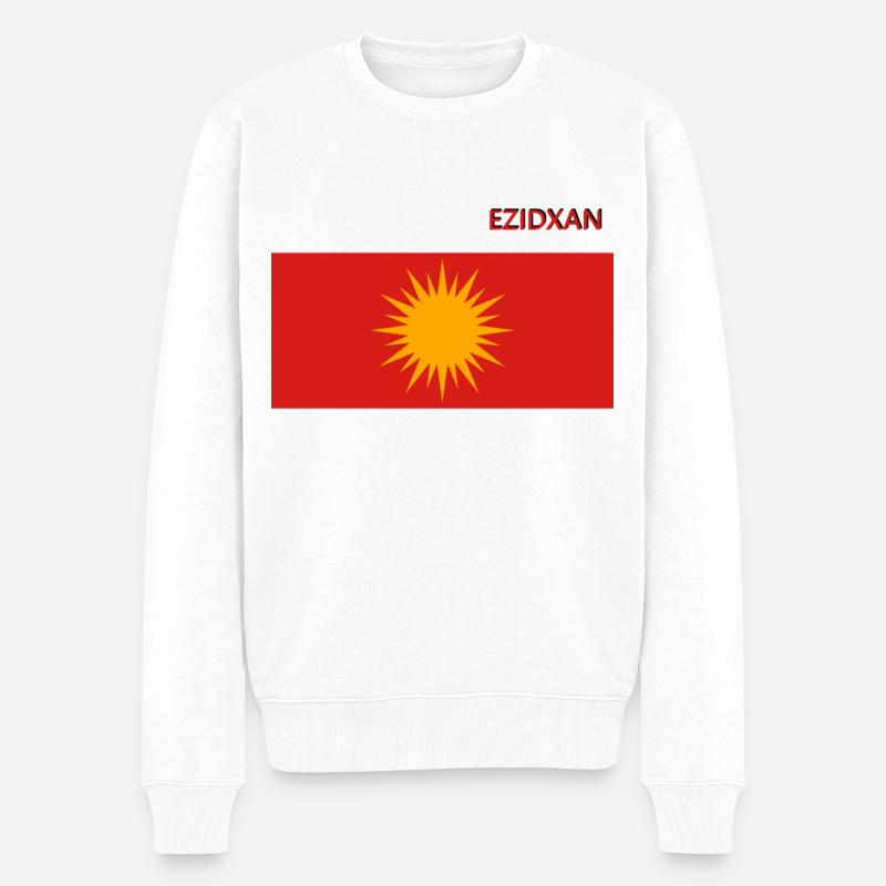 Ezidxan Flagge Ezidi Fahne - Männer Premium Bio Pullover - Weiß
