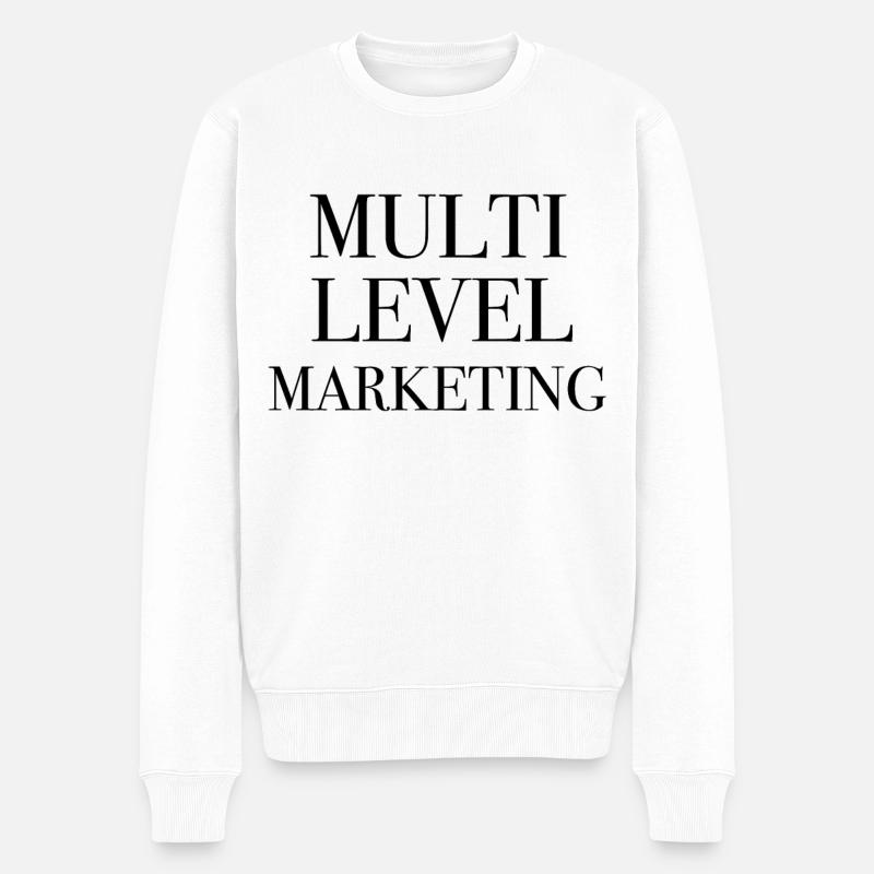 MLM Multi level Marketing Vertrieb Vertriebsweg - Männer Premium Bio Pullover - Weiß