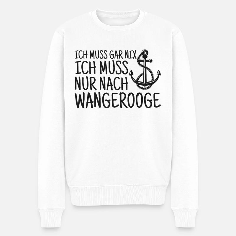 Wangerooge Nordsee - Männer Premium Bio Pullover - Weiß