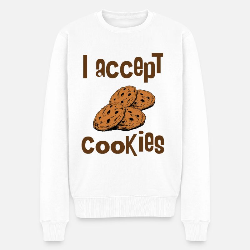 J'accepte les cookies - Pull Premium bio Homme - blanc