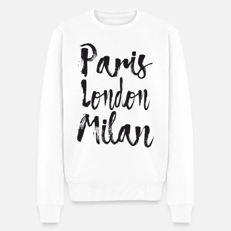 Paris Londres Milan - Pull Premium bio Homme - blanc