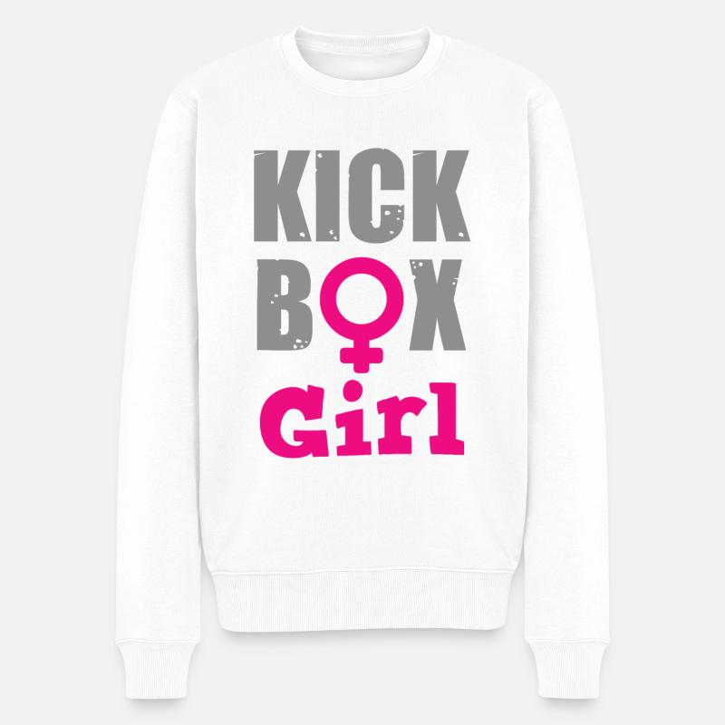 Fille de Kickboxing - Pull Premium bio Homme - blanc