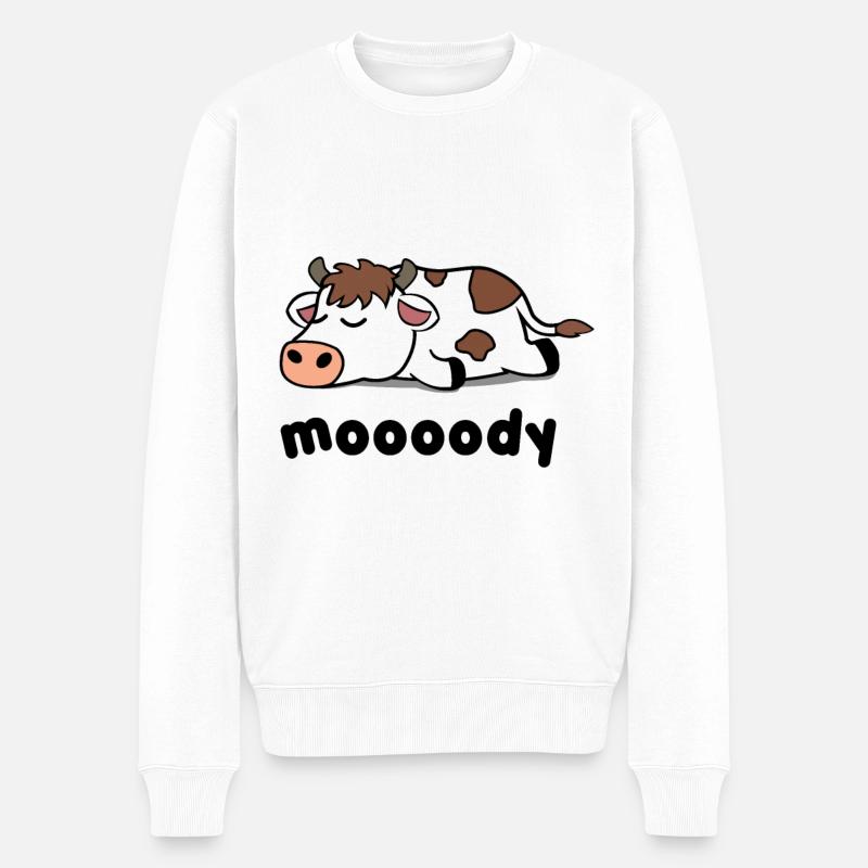 Launisch - Männer Premium Bio Pullover - Weiß