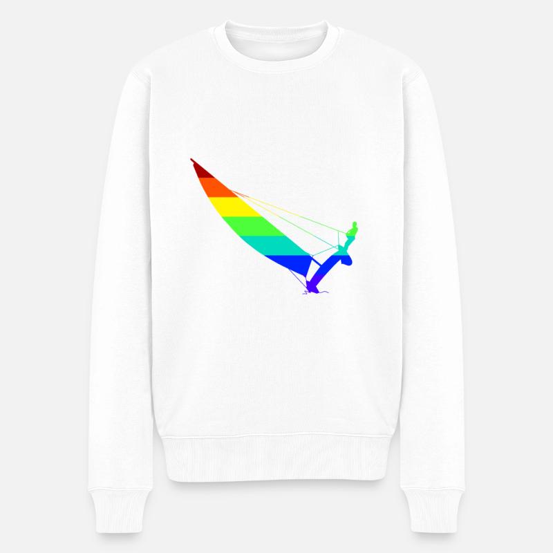 Catamaran en arc-en-ciel - Pull Premium bio Homme - blanc