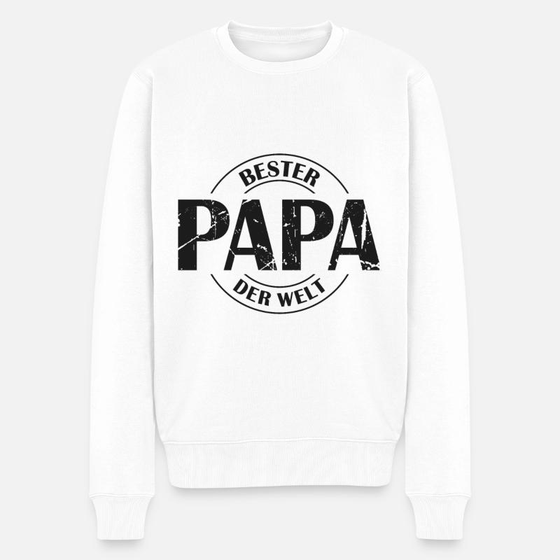 Bester Papa der Welt - Männer Premium Bio Pullover - Weiß