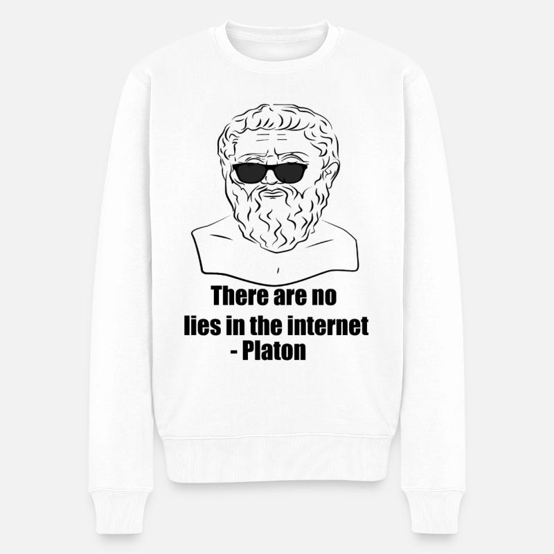 Platon - Pull Premium bio Homme - blanc