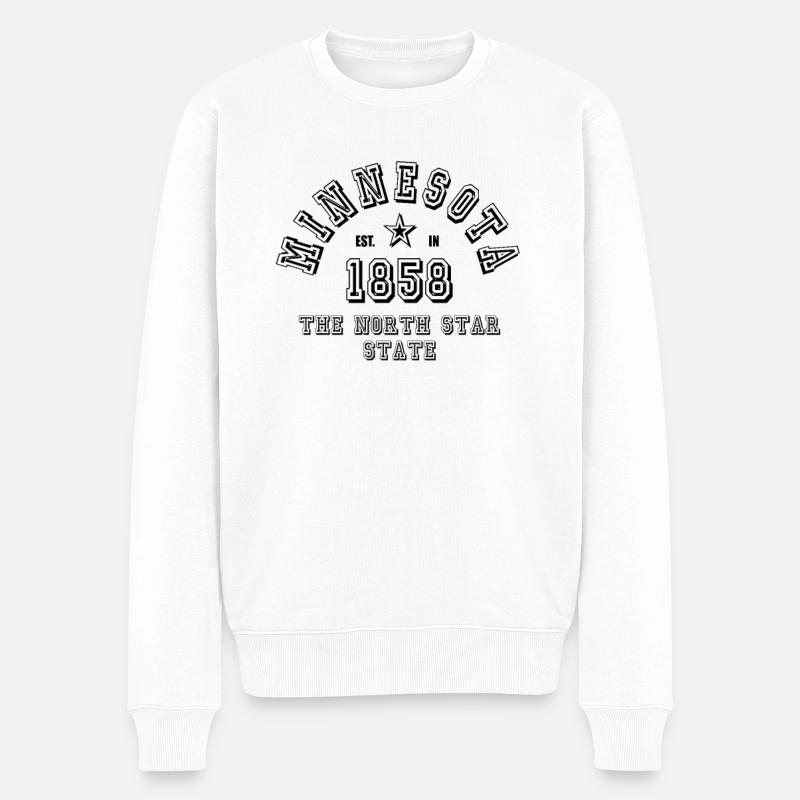 Minnesota USA - Männer Premium Bio Pullover - Weiß