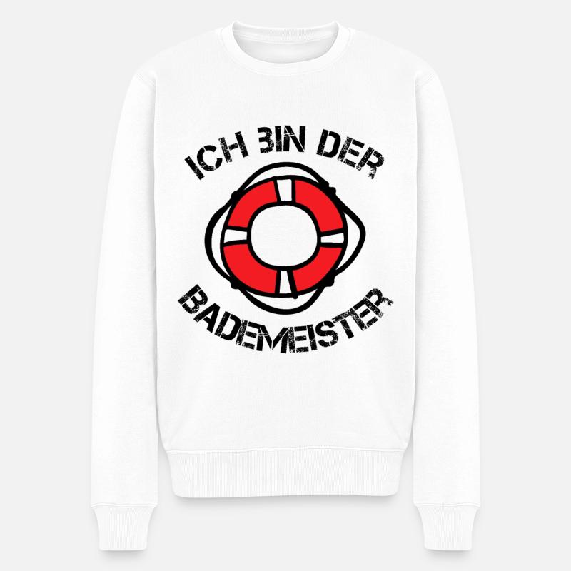 Bademeister - Männer Premium Bio Pullover - Weiß