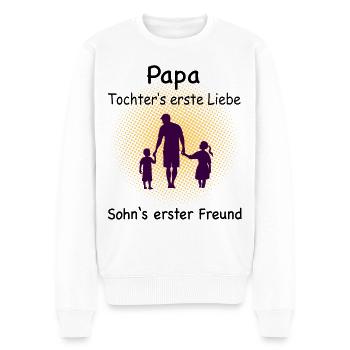 Papa Sohn und Tochter - Männer Premium Bio Pullover - Weiß - Vorne - Thijin (182cm)