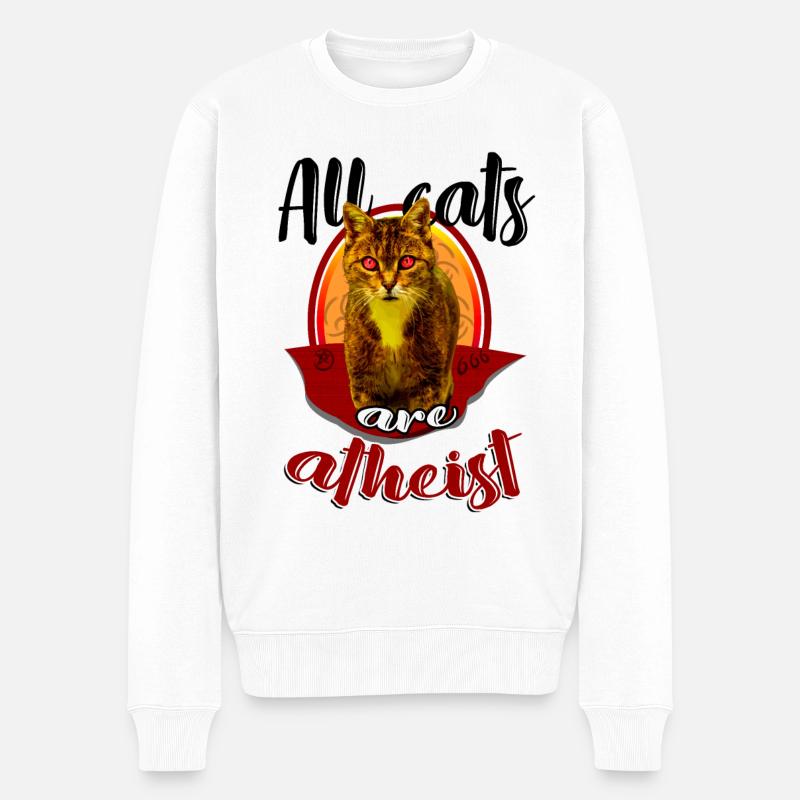 Chat athée Lucifer - Pull Premium bio Homme - blanc