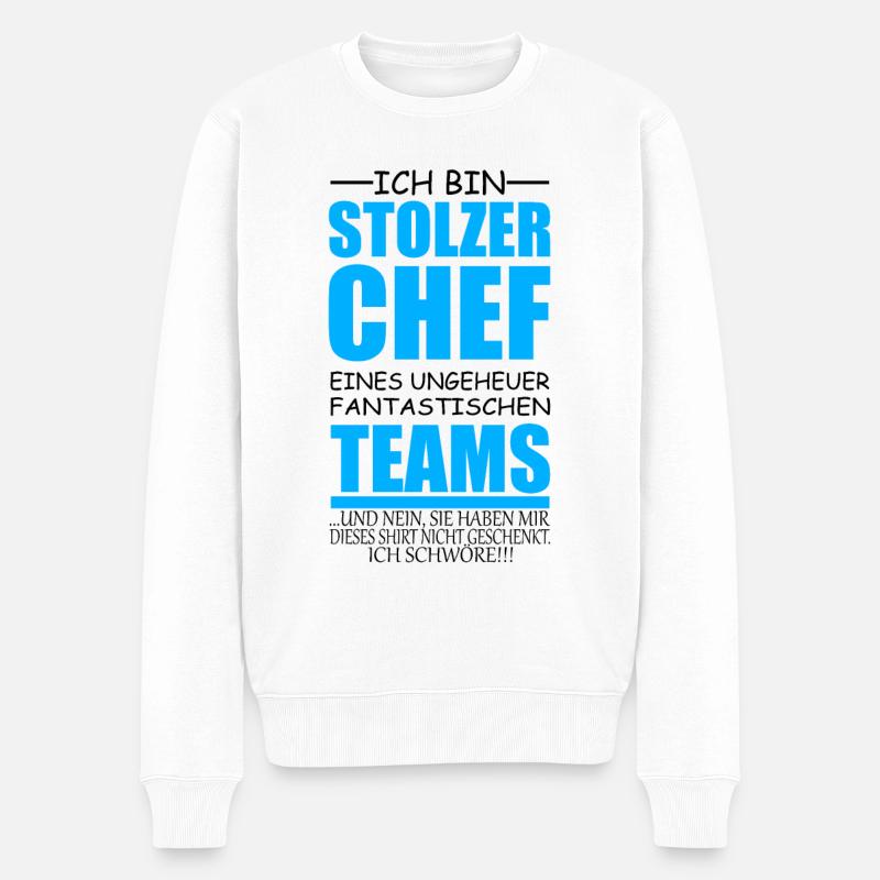 lustiges Chef Geschenk stolzer Chef Idee - Männer Premium Bio Pullover - Weiß