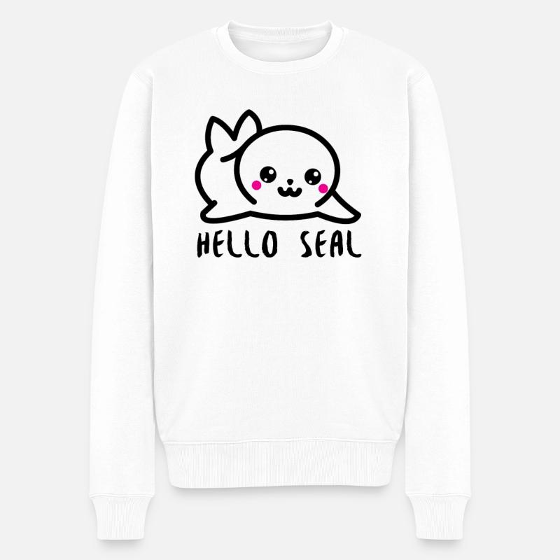 Bonjour Seal - Pull Premium bio Homme - blanc