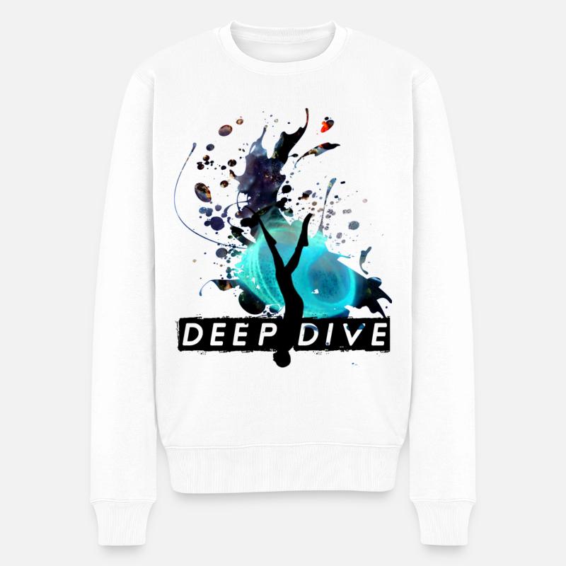 Conception de plongée en apnée en plongée profonde - Pull Premium bio Homme - blanc