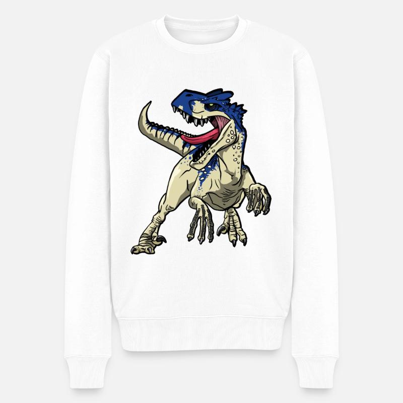gefährlicher Raptor T-Rex Dinosaurier Geschenk - Männer Premium Bio Pullover - Weiß