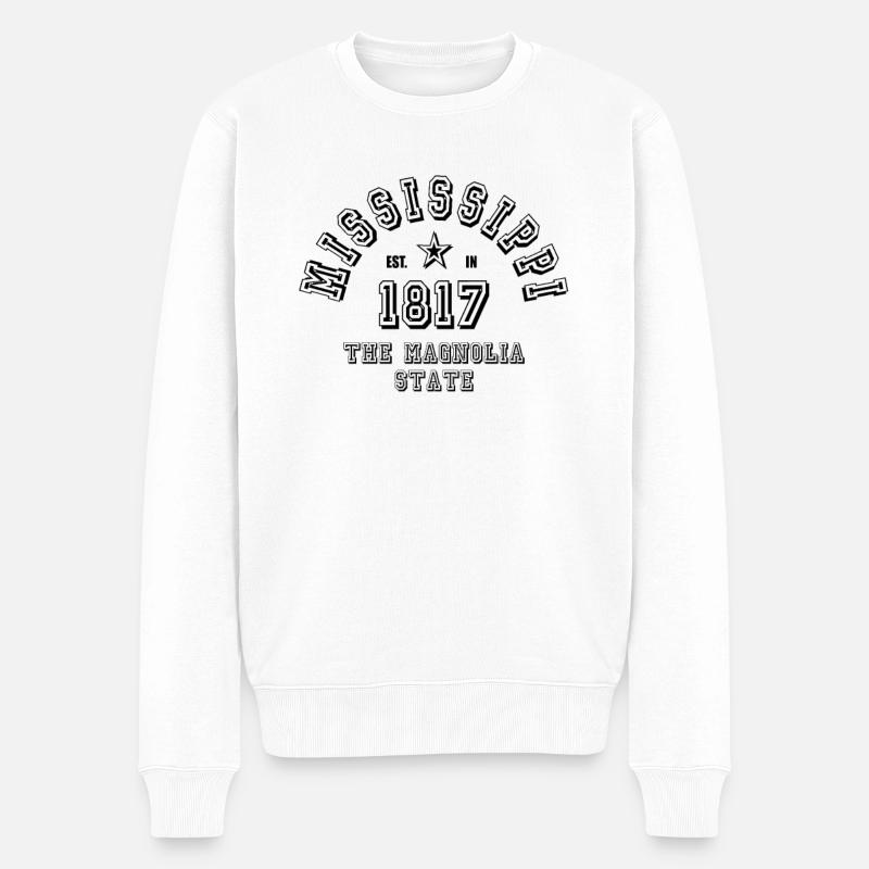 Mississippi USA - Männer Premium Bio Pullover - Weiß