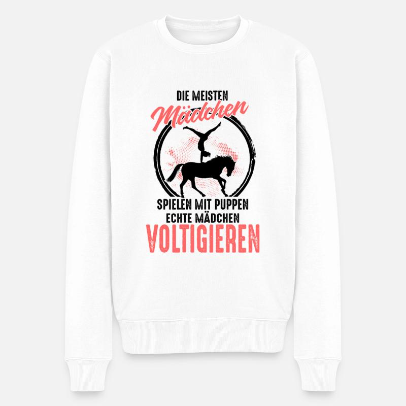 Voltigieren Pferdesport Voltigier Volti Voltigierp - Männer Premium Bio Pullover - Weiß