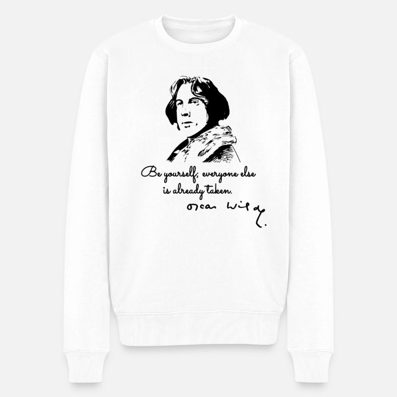 Soyez vous-même citation d'Oscar Wilde - Pull Premium bio Homme - blanc