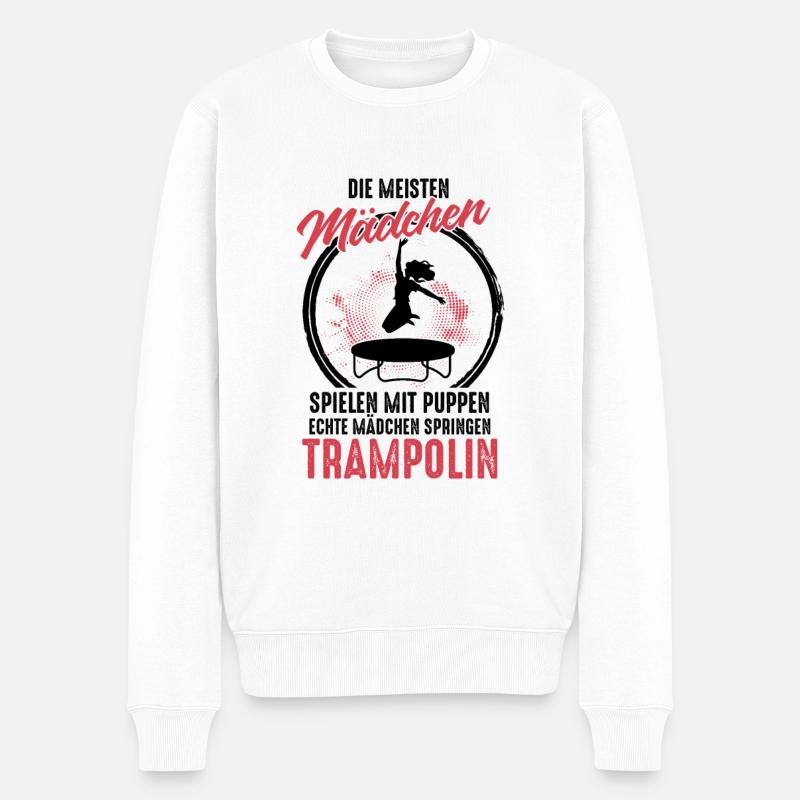 Trampolin Trampolinspringen Trampolinspringer Lust - Männer Premium Bio Pullover - Weiß