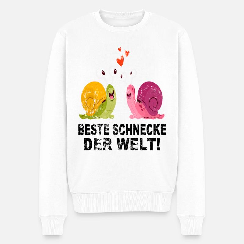 Schnecke Schneckenhaus Liebe Freunde Geschenk - Männer Premium Bio Pullover - Weiß