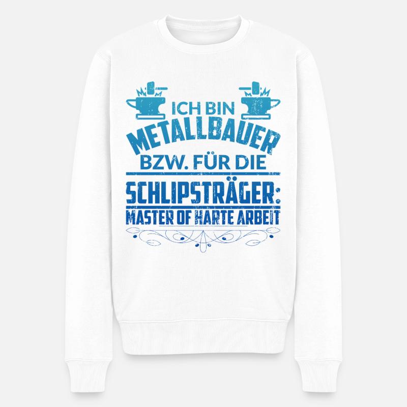Metallbauer Metallbau Schmied Azubi Geschenk - Männer Premium Bio Pullover - Weiß