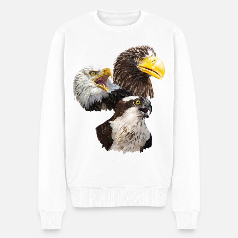 Raubvögel - Männer Premium Bio Pullover - Weiß