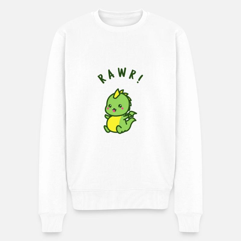 Gruseliger süßer Halloween-Drache - Männer Premium Bio Pullover - Weiß