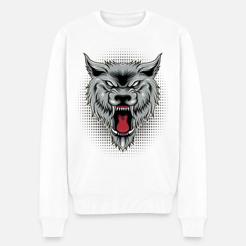 Loup sauvage | Meute de loups - Pull Premium bio Homme - blanc