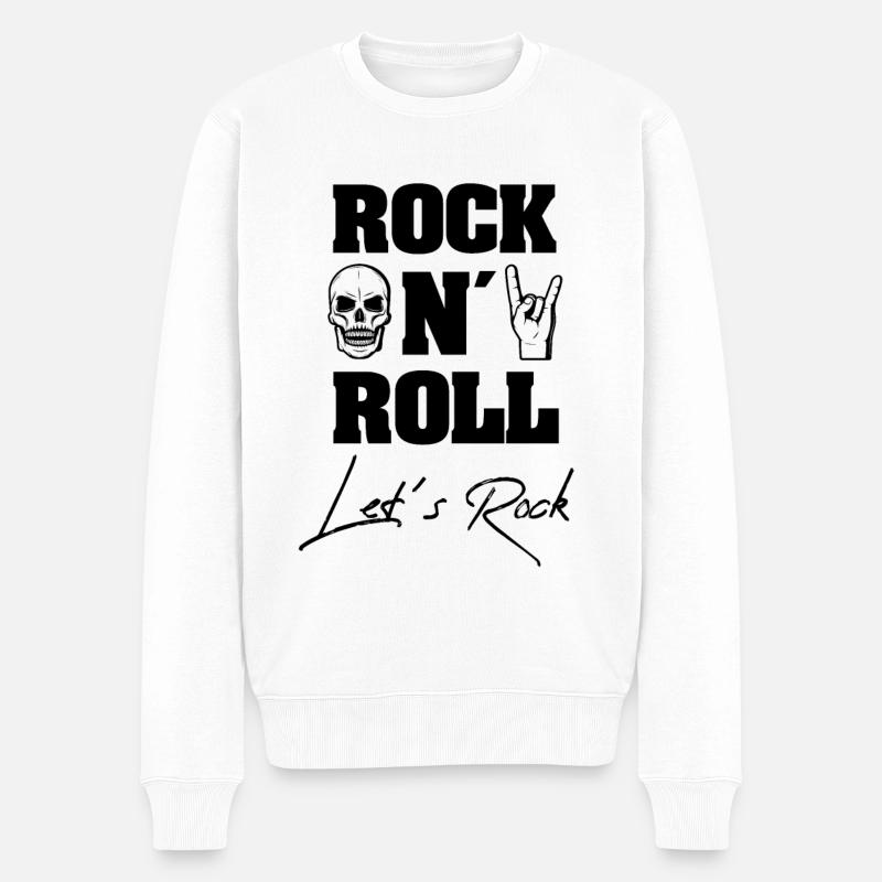 Rock and roll - Pull Premium bio Homme - blanc
