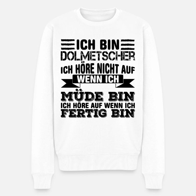 Dolmetscher - Männer Premium Bio Pullover - Weiß